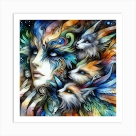 Foxes Art Print