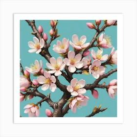 Blossoming Cherry Tree art print 4 Art Print