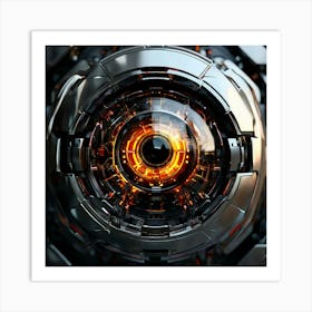 Robotic Eye Close Up Artificial Android Cyborg Technological Futuristic Mechanical Digital (2) Art Print