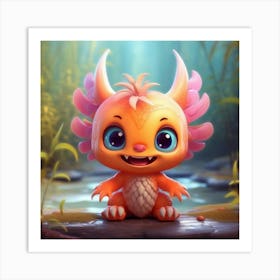 Cute Little Monster Art Print