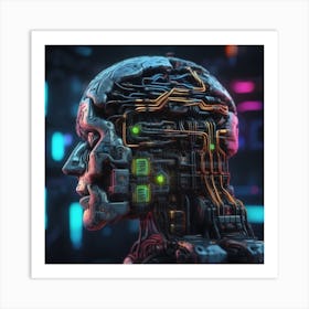 Cyborg Head 35 Art Print