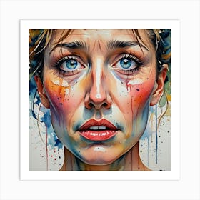 Girl With Blue Eyes Art Print