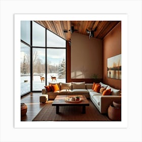 Living Room With Fireplace 4 Art Print