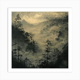 Misty Forest Art Print