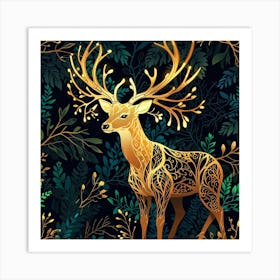 Deer In The Forest Art Print 2 Art Print