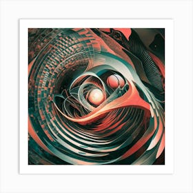 Whirlpool Of Shapes And Lines Surrealist And Abstract Art Print