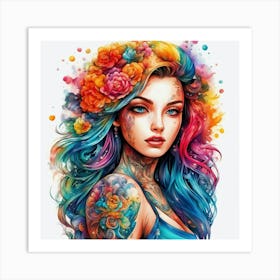 Tattooed Girl Art Print