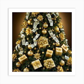 Christmas Tree With Money 7 Art Print