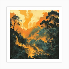 Forest In Flames Art Print