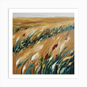 Abstract windswept Meadow Art Print