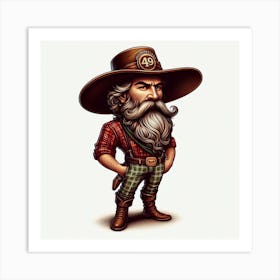 Cowboy With A Beard Art Print