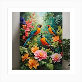 Birds In The Garden Art Print