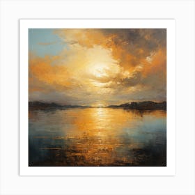 Sunset Over The Water 2 Art Print