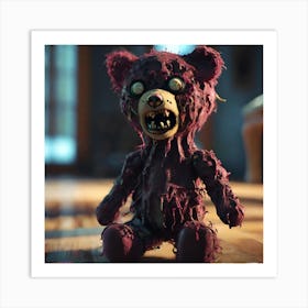 Zombie Teddy Bear Art Print