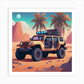 Desert Jeep 2 Art Print