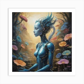 Cyborg Woman Art Print Art Print