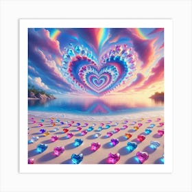 Rainbow Hearts Art Print