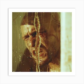 Man With Bloody Face Art Print