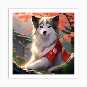 Japanese dog 1 Art Print