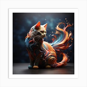 Flaming Cat Art Print