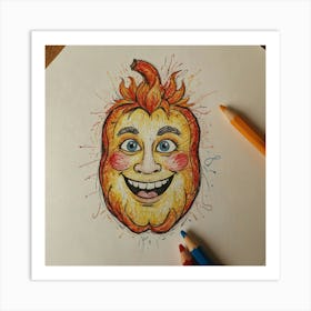 Pumpkin Face 1 Art Print