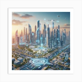 Futuristic Cityscape 253 Art Print