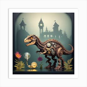 Clockwork Dinosaur Art Print