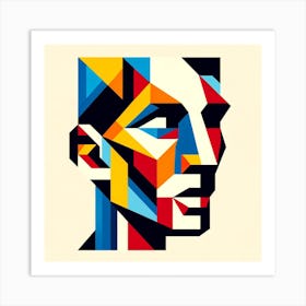 Geometric Man'S Head Art Print