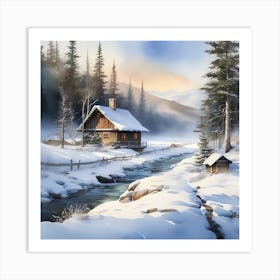 Winter Landscape wall art Art Print