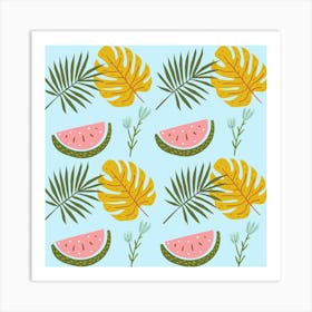 Watermelon Leaves Fruit Foliage Art Print