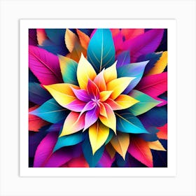 Colorful leaves patterns Art Print