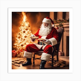 Santa Claus With Cookies 6 Art Print