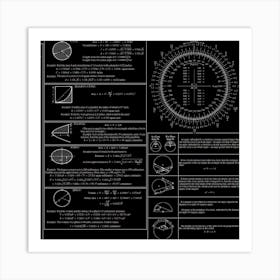 Black Background With Text Overlay Mathematics Trigonometry Art Print