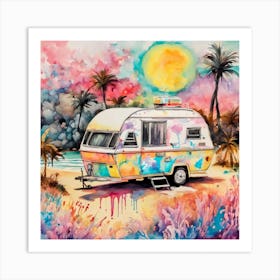 Happy Hippie Caravan Art Print