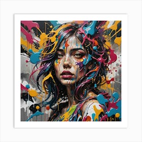 Splatter Girl Art Print