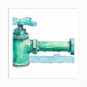 Water Tap Illustration Art Print