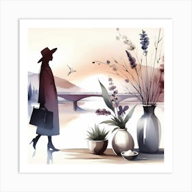 Woman In A Hat 17 Art Print