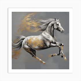 Gold And Silver Horse Art Print