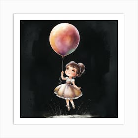 Little Girl With Balloon Art Print