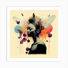 Woman With Butterfly Wings 3 Art Print