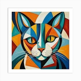 Abstract Cat Art Print