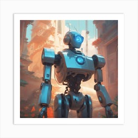 Robot In The City 7 Art Print