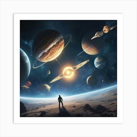 Planets In Space Art print paintings Art Print