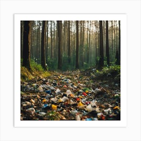 Trash In The Forest Art Print