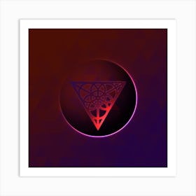 Geometric Neon Glyph on Jewel Tone Triangle Pattern 492 Art Print