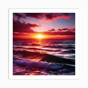 Sunset On The Ocean Art Print