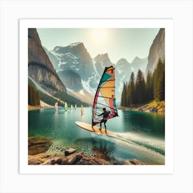 A windsurfer Art Print