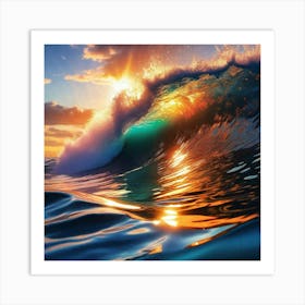 Sunset Ocean Wave 3 Art Print