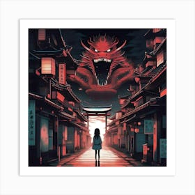 Girl In A City Art Print