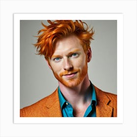 Male Ginger Hair Man Redhead Unique Distinctive Fiery Vibrant Bright Bold Striking Stando Art Print